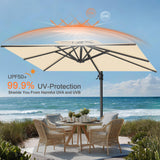 Patioslife Aegis Pro™ Cantilever Umbrella with Cross Metal Base, Reinforced & Powder-Coated Aluminium Ribs and Pole, Ideal for Garden & Patio