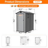 Patioslife YardVault Outdoor Storage Shed with Floor, All-Weather Resin Shed for Tools, Bikes & Lawn Equipment