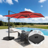 Patioslife Aegis Pro™ Cantilever Umbrella with Cross Metal Base, Reinforced & Powder-Coated Aluminium Ribs and Pole, Ideal for Garden & Patio