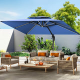 Patioslife Aegis Pro™ Premium Cantilever Umbrella with LED Strip Lights, Fibreglass Ribs & Powder-Coated Aluminium Pole — Luxury Garden & Patio Shade