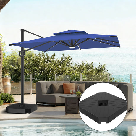 Patioslife Aegis Pro Cantilever Umbrella with LED Lights and Cover, Reinforced & Powder-Coated Aluminium Ribs and Pole — Perfect for Garden & Patio