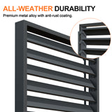Patioslife Atlantic Series Aluminum Louvered Pergola Side Panel – Adjustable Louver Privacy Wall for Shade, Privacy & Airflow