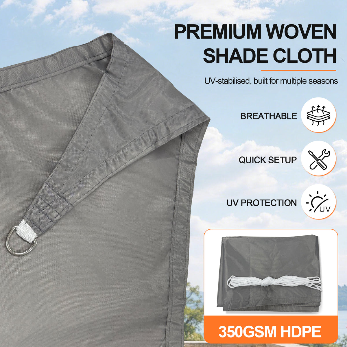 Patioslife Sun Shade Sail – UV Protection Outdoor Patio Canopy with Reinforced Edges