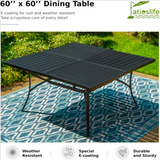 Patioslife 7 PCS Patio Dining Set – Rectangular Table with Umbrella Hole & 6 Cushioned Chairs for Backyard｜Porch｜Balcony｜Deck