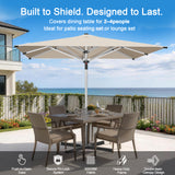 Patioslife 9ft, 10ft & 11ft Patio Umbrella – Round & Square Heavy Duty Aluminum Outdoor Market Umbrella with Double Vented Canopy