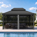Patioslife Gazebo Replacement Mesh Netting – 300GSM Insect Screen, Double Track Sliding Mesh Panel for Outdoor Gazebo