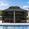 Patioslife Gazebo Replacement Mesh Netting – 300GSM Insect Screen, Double Track Sliding Mesh Panel for Outdoor Gazebo