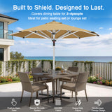 Patioslife 9ft, 10ft & 11ft Patio Umbrella – Round & Square Heavy Duty Aluminum Outdoor Market Umbrella with Double Vented Canopy