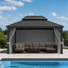 Patioslife Gazebo Replacement Curtain – 350GSM Solid Privacy Panel, Double Track Sliding Curtain for Outdoor Gazebo