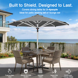 Patioslife 9ft, 10ft & 11ft Patio Umbrella – Round & Square Heavy Duty Aluminum Outdoor Market Umbrella with Double Vented Canopy