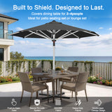 Patioslife 9ft, 10ft & 11ft Patio Umbrella – Round & Square Heavy Duty Aluminum Outdoor Market Umbrella with Double Vented Canopy