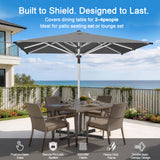 Patioslife 9ft, 10ft & 11ft Patio Umbrella – Round & Square Heavy Duty Aluminum Outdoor Market Umbrella with Double Vented Canopy