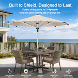 Patioslife 9ft, 10ft & 11ft Patio Umbrella – Round & Square Heavy Duty Aluminum Outdoor Market Umbrella with Double Vented Canopy