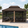 Patioslife Gazebo Replacement Mesh Netting – 300GSM Insect Screen, Double Track Sliding Mesh Panel for Outdoor Gazebo