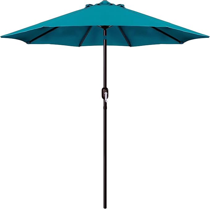Patioslife Outdoor Market Breeze™ Patio Outdoor Umbrella with 8 Sturdy Ribs  Push Button Tilt and Crank