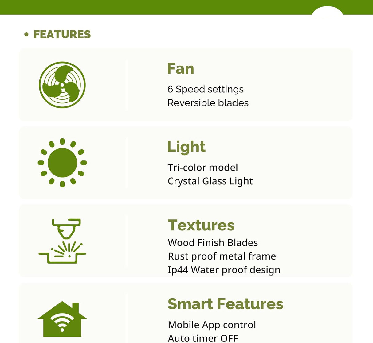 Patioslife Outdoor Ceiling Fans with Light for Patios,Waterproof Gazebo Fan with Remote Control Wet Rated Outdoor Hanging Fan for Pergola