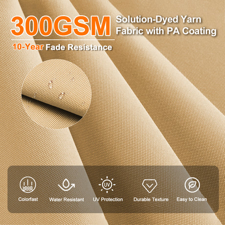 Patioslife Aegis Premium Cantilever Umbrella with Built-In LED Strip Lights and Reinforced Aluminum Ribs & Pole for Patios & Gardens