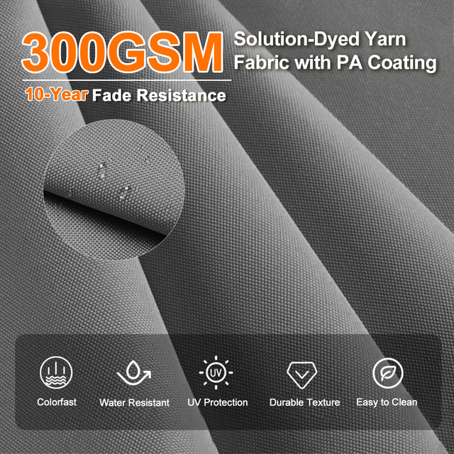 Patioslife Aegis Premium Cantilever Umbrella with Built-In LED Strip Lights and Reinforced Aluminum Ribs & Pole for Patios & Gardens