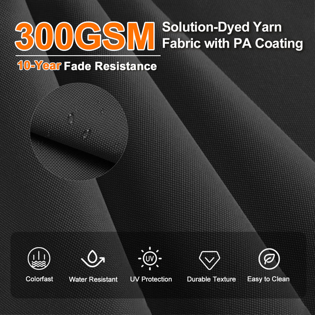 Patioslife Aegis Premium Cantilever Umbrella with Built-In LED Strip Lights and Reinforced Aluminum Ribs & Pole for Patios & Gardens