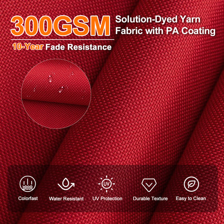 Patioslife Aegis Premium Cantilever Umbrella with Built-In LED Strip Lights and Reinforced Aluminum Ribs & Pole for Patios & Gardens