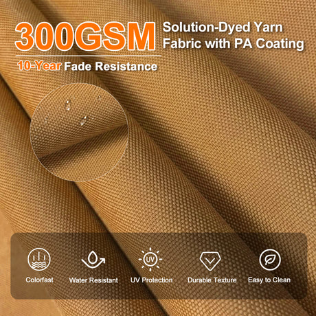 Patioslife Aegis Premium Cantilever Umbrella with Built-In LED Strip Lights and Reinforced Aluminum Ribs & Pole for Patios & Gardens