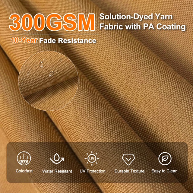 Patioslife Aegis Premium Cantilever Umbrella with Built-In LED Strip Lights and Reinforced Aluminum Ribs & Pole for Patios & Gardens