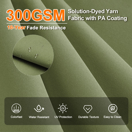 Patioslife Aegis Premium Cantilever Umbrella with Built-In LED Strip Lights and Reinforced Aluminum Ribs & Pole for Patios & Gardens