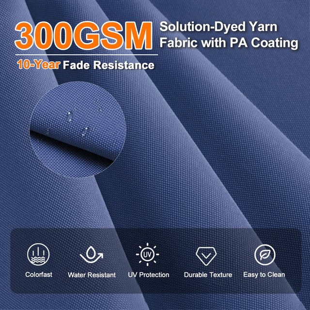 Patioslife Aegis Premium Cantilever Umbrella with Built-In LED Strip Lights and Reinforced Aluminum Ribs & Pole for Patios & Gardens