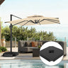 Patioslife Aegis Pro Cantilever Umbrella with Built-In LED Lights and Reinforced Aluminum Ribs and Pole for Patios & Gardens