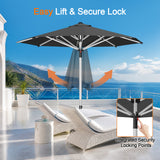 Patioslife 9ft, 10ft & 11ft Patio Umbrella – Round & Square Heavy Duty Aluminum Outdoor Market Umbrella with Double Vented Canopy