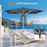 Patioslife 9ft, 10ft & 11ft Patio Umbrella – Round & Square Heavy Duty Aluminum Outdoor Market Umbrella with Double Vented Canopy