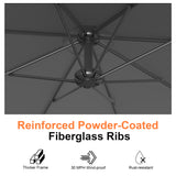 Patioslife 10ft Cantilever Patio Umbrella with Base – Heavy Duty Offset Outdoor Umbrella for Patio, Backyard, Deck & Poolside