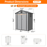 Patioslife YardVault Outdoor Storage Shed with Floor, All-Weather Resin Shed for Tools, Bikes & Lawn Equipment