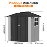 Patioslife YardVault Pro Metal Storage Shed with Window, Galvanized Steel Outdoor Tool Shed