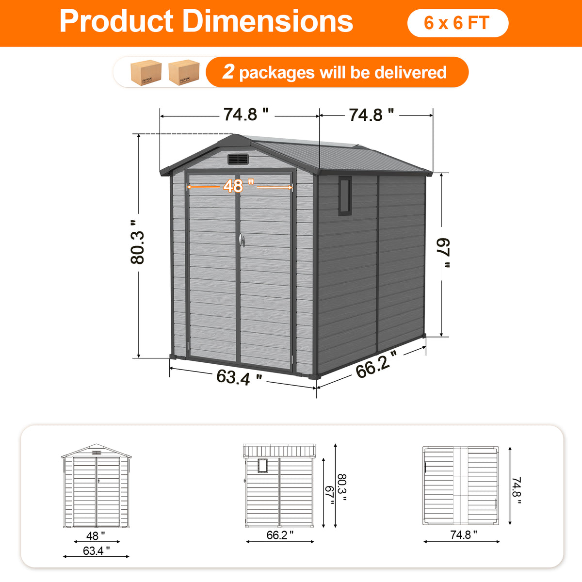 Patioslife YardVault Outdoor Storage Shed with Floor, All-Weather Resin Shed for Tools, Bikes & Lawn Equipment