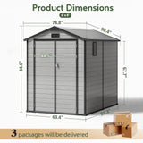 Outdoor  Storage Shed with Floor Patioslife YardVault , All-Weather Waterproof Plastic Garden Shed in Resin with Lock and Window for Backyard, Heavy-Duty Storage Shed for Tools, Bikes & Lawn Equipment