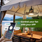 Patioslife Outdoor Ceiling Fans with Light for Patios,Waterproof Gazebo Fan with Remote Control Wet Rated Outdoor Hanging Fan for Pergola