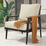 Patioslife Sofa Outdoor Furniture Metal Chair with Wicker Backrest & 6 Inches Cushion for Indoor, Front Porch, Deck, Balcony, Backyard, Sunroom