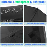 Patioslife 46-Inch Large Windproof Travel Umbrella with 12 Ribs, for Commuting, Business, and Outdoor Use