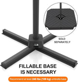 Patioslife Aegis Cantilever Umbrella with Reinforced Aluminum Ribs and Pole for Patios, Gardens & Decks
