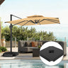 Patioslife Aegis Pro Cantilever Umbrella with Built-In LED Lights and Reinforced Aluminum Ribs and Pole for Patios & Gardens