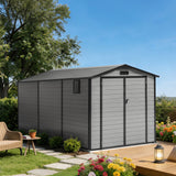Patioslife YardVault Outdoor Storage Shed with Floor, All-Weather Resin Shed for Tools, Bikes & Lawn Equipment