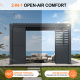 Patioslife Atlantic Series Aluminum Louvered Pergola Side Panel – Adjustable Louver Privacy Wall for Shade, Privacy & Airflow