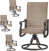Patioslife Outdoor Swivel Dining Chairs for Lawn, Porch or Garden