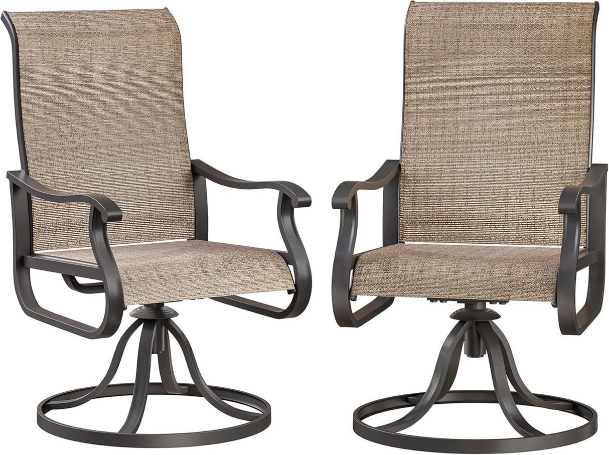 Patioslife Outdoor Swivel Dining Chairs for Lawn, Porch or Garden