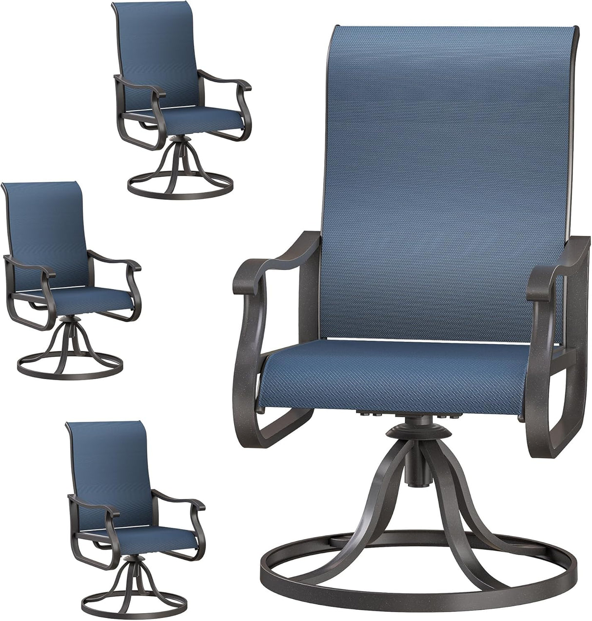 Patioslife Outdoor Swivel Dining Chairs for Lawn, Porch or Garden