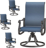 Patioslife Outdoor Swivel Dining Chairs for Lawn, Porch or Garden
