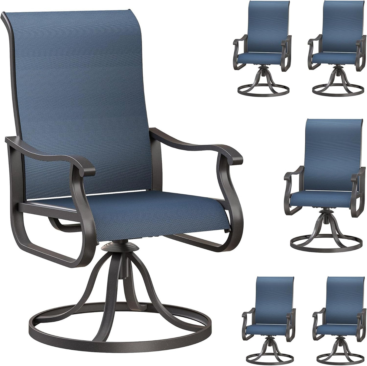 Patioslife Outdoor Swivel Dining Chairs for Lawn, Porch or Garden