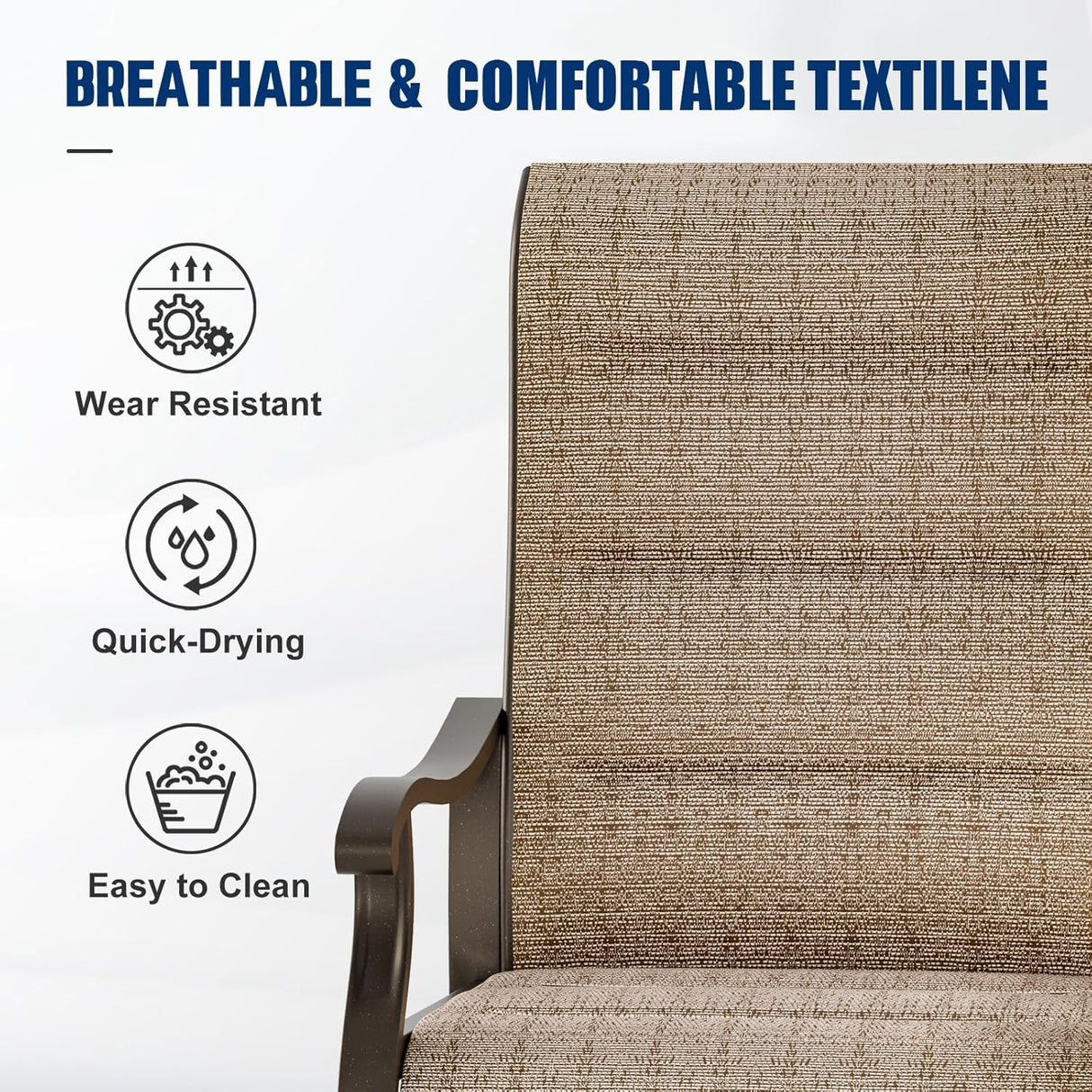Patioslife Outdoor Swivel Dining Chairs for Lawn, Porch or Garden