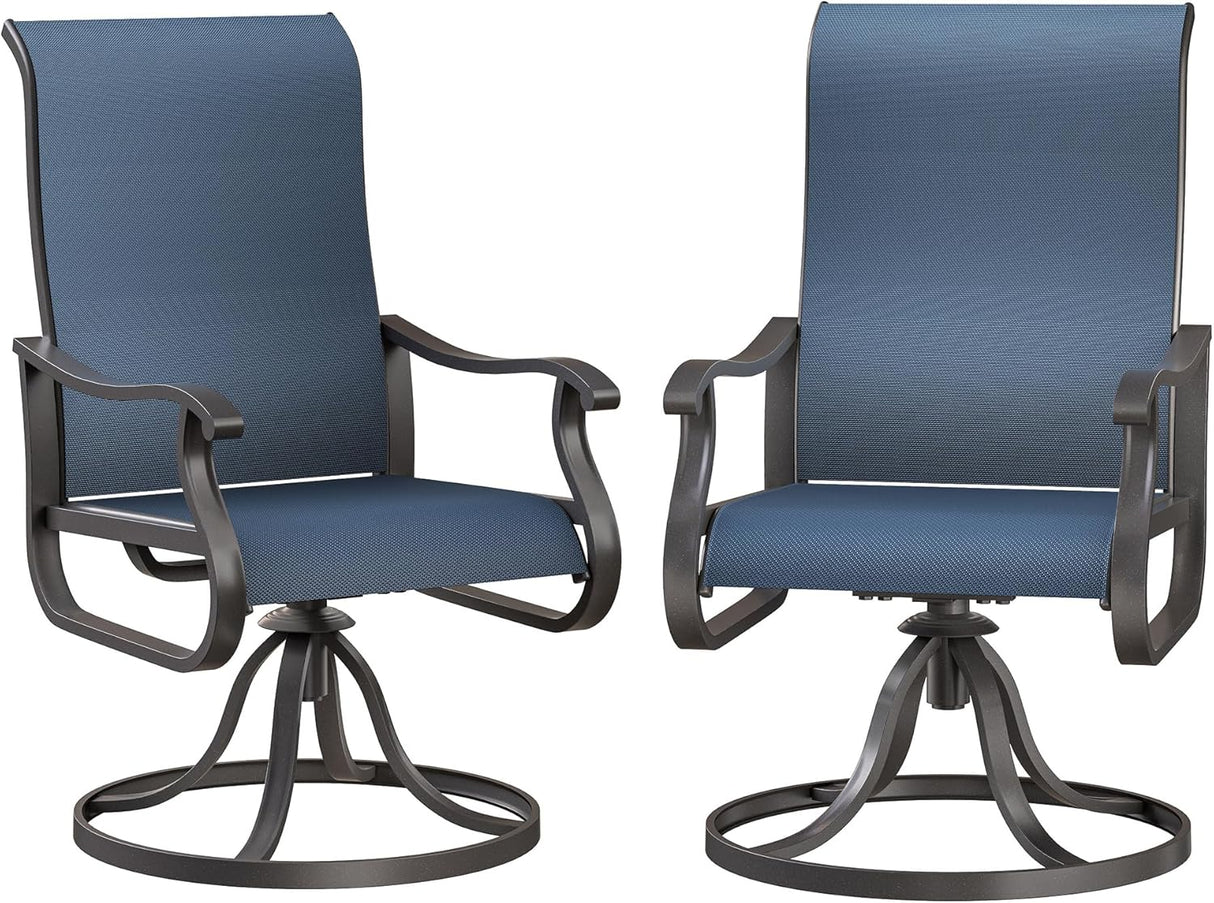 Patioslife Outdoor Swivel Dining Chairs for Lawn, Porch or Garden